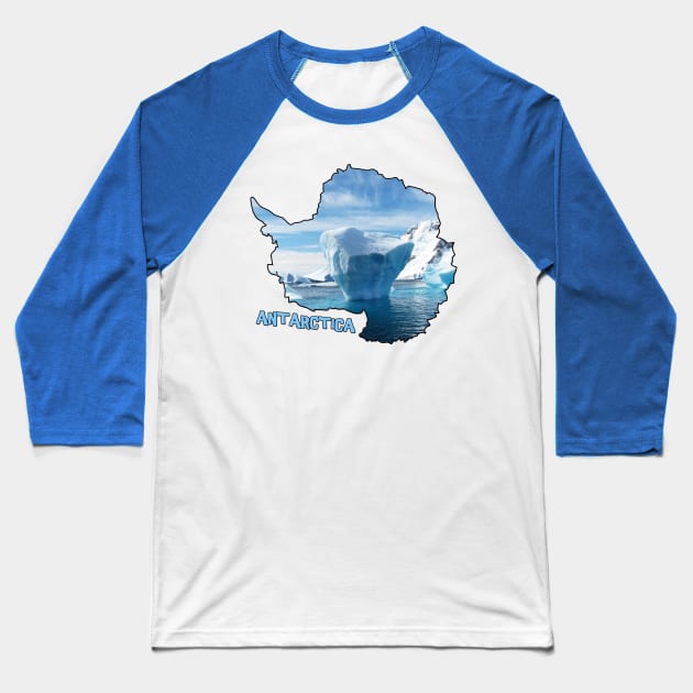 Antarctica Coastline Baseball T-Shirt by gorff